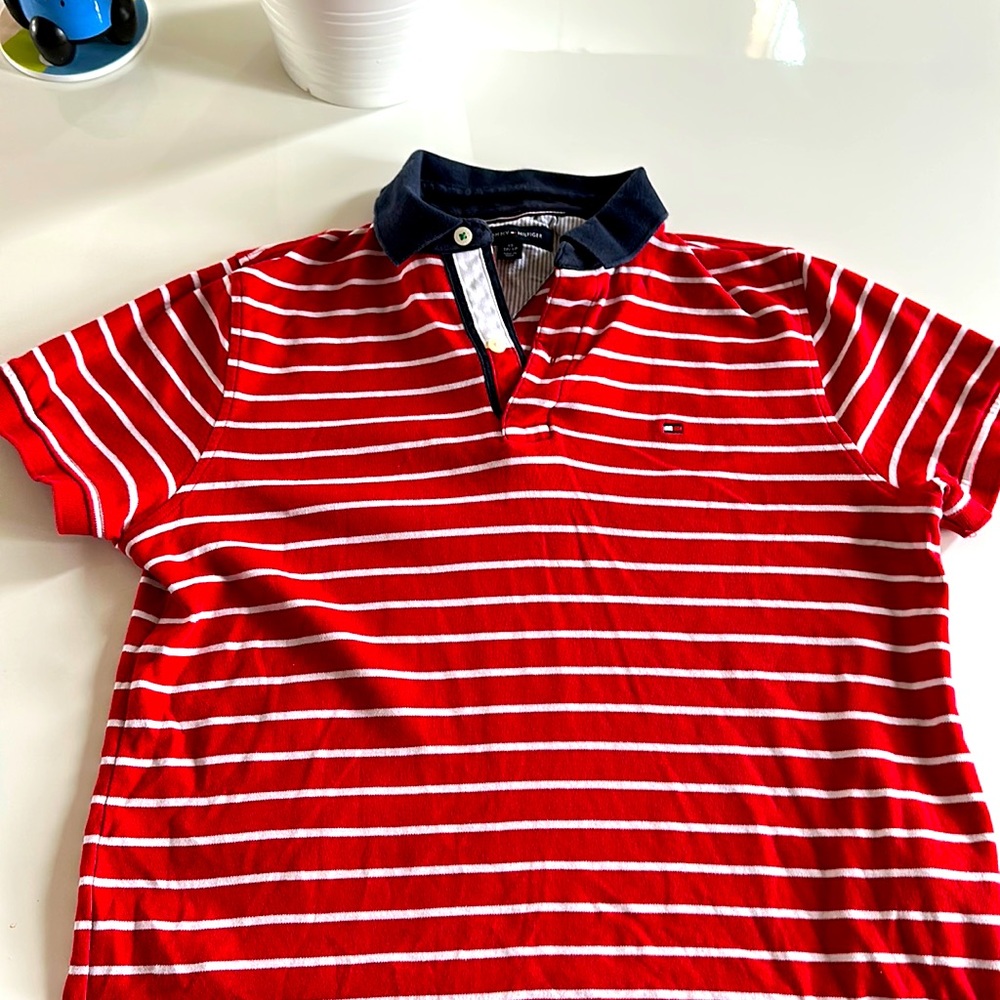 Red Tommy Hilfiger Polo